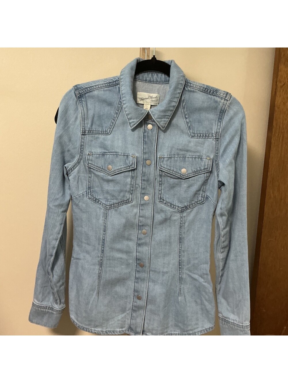 Universal Thread Size 2 Womans Jean Shirt Jacket Western Rodeo Snap Buttons #453